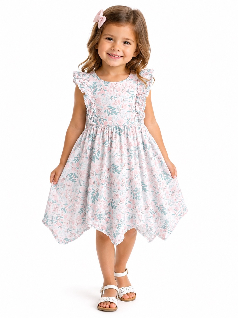 Shabby Chic Girls Floral Handkerchief Dress | Size 5T